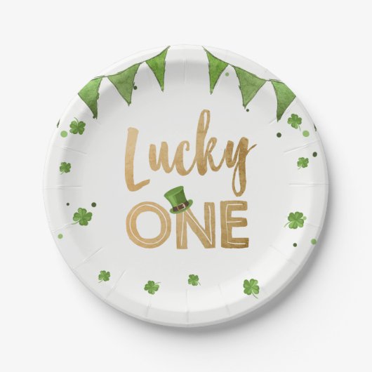 Assiettes En Carton Lucky One St Patrick's Day Papier Plaque Clover Bo (Devant)