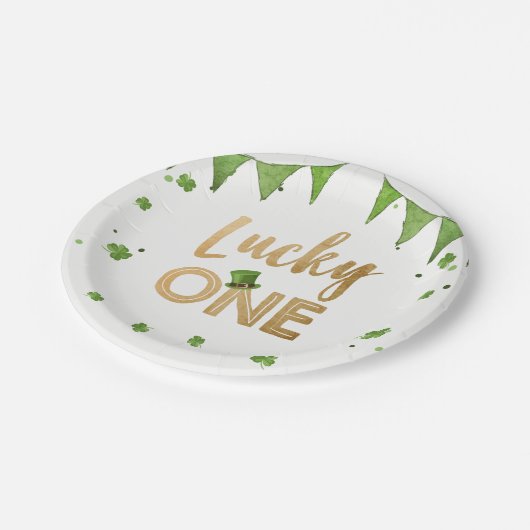 Assiettes En Carton Lucky One St Patrick's Day Papier Plaque Clover Bo (Angle)