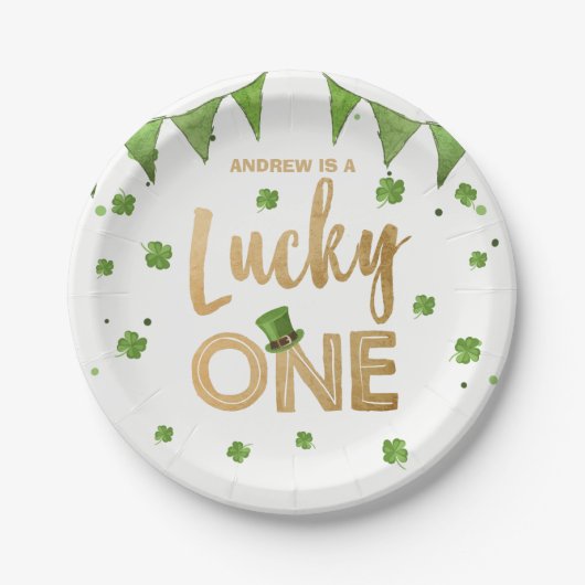 Assiettes En Carton Lucky One St Patrick's Day Papier Plaque Clover Bo (Devant)