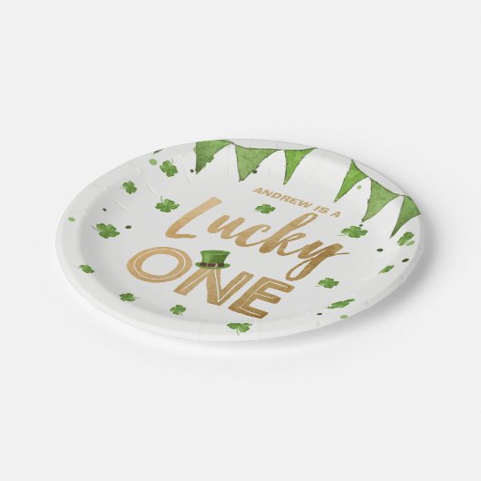 Assiettes En Carton Lucky One St Patrick's Day Papier Plaque Clover Bo (Angle)