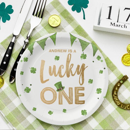 Assiettes En Carton Lucky One St Patrick's Day Papier Plaque Clover Bo