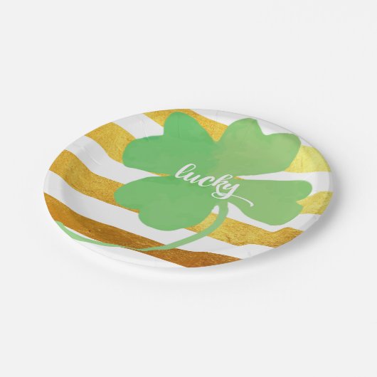 Assiettes En Carton Lucky St Patrick's Day (Angle)