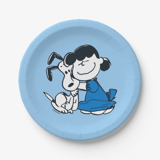 Assiettes En Carton Lucy Hugging Snoopy (Devant)