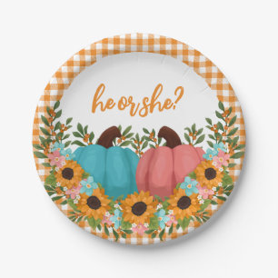 Assiettes En Carton Lui ou elle Sunflower Petite révélation de genre C