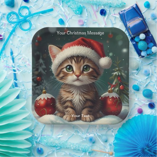 Assiettes En Carton Lumière de Noël enchantée (Fête)