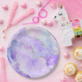 Assiettes En Carton Lumière violet et argent Parties scintillant Paste (Fête)