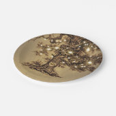 Assiettes En Carton Lumières à cordes de chêne rustique (Angle)