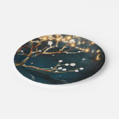 Assiettes En Carton Lumières d'arbre de soirée rustique Mariage de nui (Angle)