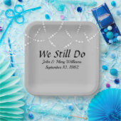 Assiettes En Carton Lumières De L'Anniversaire mariage Sur Argent (Fête)