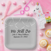 Assiettes En Carton Lumières De L'Anniversaire mariage Sur Argent (Fête)