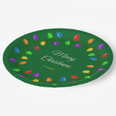 Assiettes En Carton Lumières de Noël brillantes et colorées (Angle)
