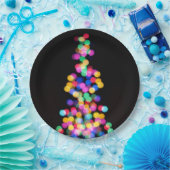 Assiettes En Carton Lumières de Noël floues (Fête)
