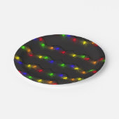 Assiettes En Carton Lumières de Noël scintillantes (Angle)