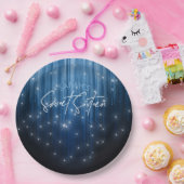Assiettes En Carton Lumières en cascade Sweet 16 Blue ID790 (Fête)