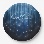 Assiettes En Carton Lumières en cascade Sweet 16 Blue ID790 (Devant)