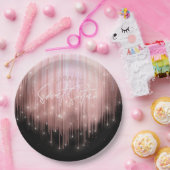 Assiettes En Carton Lumières en cascade Sweet 16 Rose Gold ID790 (Fête)