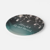 Assiettes En Carton Lumières Étincelantes Palmiers Elégant Mariage Pla (Angle)