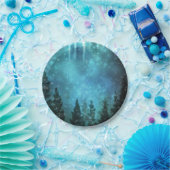 Assiettes En Carton Lumières étoilées Mariage campagnard de pins rusti (Fête)