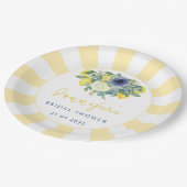 Assiettes En Carton Lumineuse florale Citron nuptiale Douche Papier Pl (Angle)