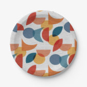 Assiettes En Carton Lumineuse géométrique rétro Abstrait Moyen-siècle (Devant)