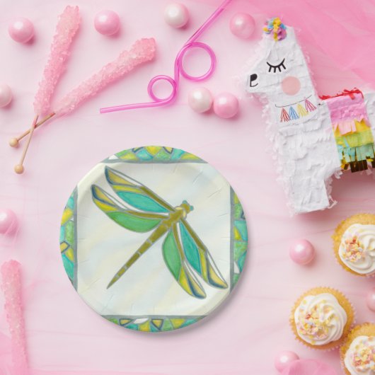 Assiettes En Carton Lumineuse libellule Pastel par Vanna Lam (Fête)