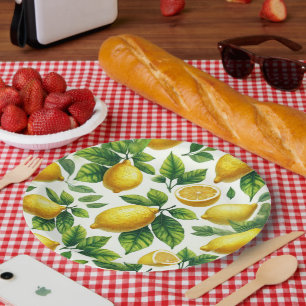 Assiettes En Carton Lumineux et joyeux citrons modernes zesty