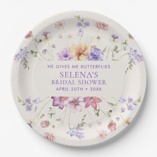 Assiettes En Carton Lunch en l'honneur du mariage He Gives Me Purple B (Devant)