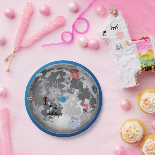 Assiettes En Carton Lune (Fête)