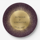 Assiettes En Carton lune céleste d'or de minuit (Devant)