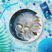 Assiettes En Carton Lune céleste et masque (Fête)