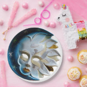 Assiettes En Carton Lune céleste et masque (Fête)