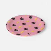 Assiettes En Carton lune de chat de minou et plaques à papier (Angle)