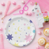 Assiettes En Carton Lune et étoiles. (Fête)