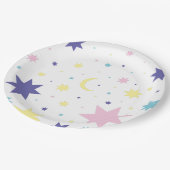 Assiettes En Carton Lune et étoiles. (Angle)