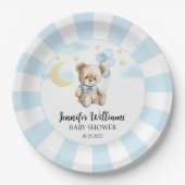 Assiettes En Carton Lune et étoiles ours en peluche plaques en papier  (Devant)