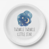 Assiettes En Carton Lune et étoiles Twinkle Twinkle Little Star (Devant)
