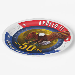 Assiettes En Carton Lune patriotique Eagle de cinquantième