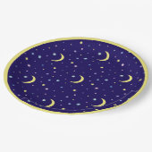 Assiettes En Carton Lunes et étoiles. (Angle)