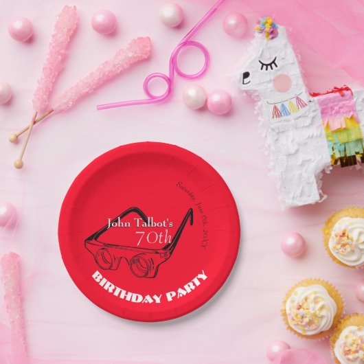 Assiettes En Carton Lunettes 3D Plaque papier pour fête d'anniversaire (Fête)