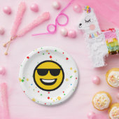 Assiettes En Carton Lunettes de soleil cool Emoji (Fête)
