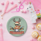 Assiettes En Carton Lunettes de soleil de rennes à moto (Fête)