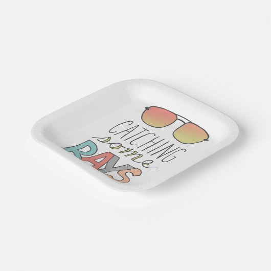 Assiettes En Carton Lunettes de soleil d'été rétros Anniversaire (Angulaire)