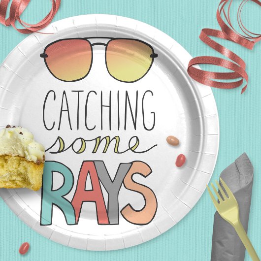 Assiettes En Carton Lunettes de soleil d'été rétros Anniversaire