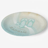 Assiettes En Carton Lunettes de soleil et tongs Beach House Aqua ID623 (Angle)