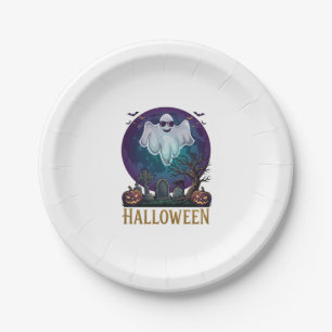 Assiettes En Carton Lunettes de soleil fantôme Halloween Violet Lune C