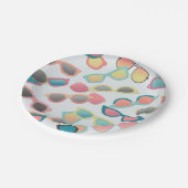 Assiettes En Carton Lunettes de soleil rétro éparpillées Anniversaire  (Angle)