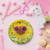 Assiettes En Carton Lunettes De Soleil Sur Tournesol (Fête)