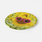 Assiettes En Carton Lunettes De Soleil Sur Tournesol (Angle)
