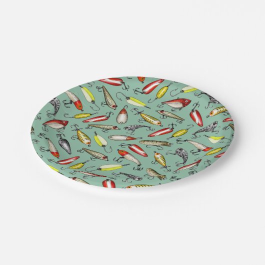 Assiettes En Carton Lures de pêche (Angle)