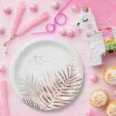 Assiettes En Carton Lush Palm Leaf Mariage Terra Cotta/Wht ID956 (Fête)